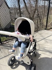 Mima Xari Stroller white leather beautiful conditon - baby carriage