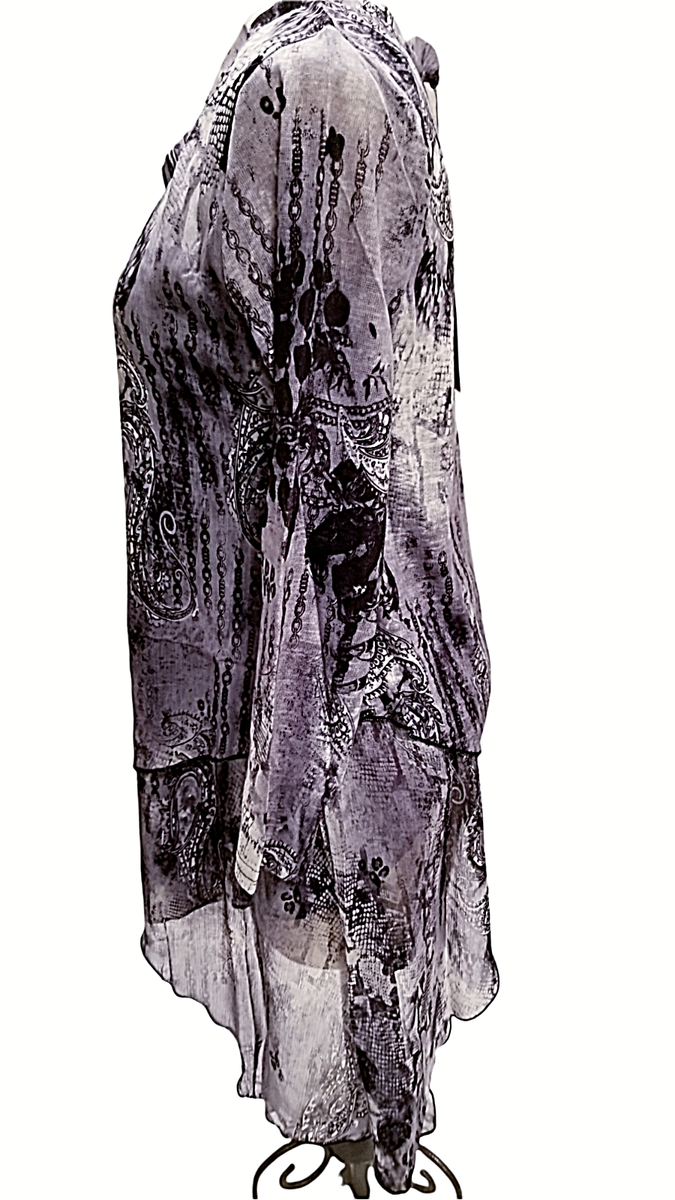 ※ハッピー Pretty Angel Top Women's XL Snakeskin Layered Asymmetrical Hem New