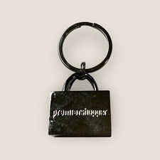 Premier Shopper Keychain Keyring Shopping Tote Shape Silver-Tone Metal