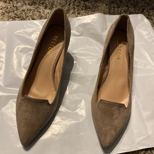 Beston ladies Taupe dress shoes with 