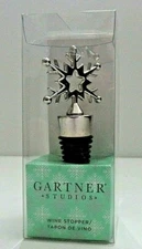Christmas Wine Bottle Stopper Chrome Silver Snowflake by Gartner Studios NIB