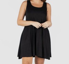 24seven Comfort Apparel Women's Black Knee Length Tank Dress Plus Size 3X