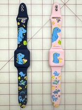 2 Pac APPLE AIRTAG Holder For Kids Cartoon Bracelet Silicone Wristband Children