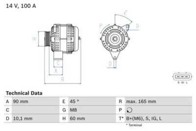 Generator BOSCH 0986084390 für Lexus IS I IS Sportcross