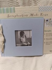 SCRAPBOOKING MADE EASY FETCO 9.5"x9" BABY BOY SCRAPBOOK WITH FRONT PHOTO INSERT