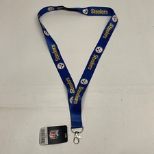 Hillman Pittsburgh Steelers Black and Yellow Lanyard NFL Coined-Edge Split Ring