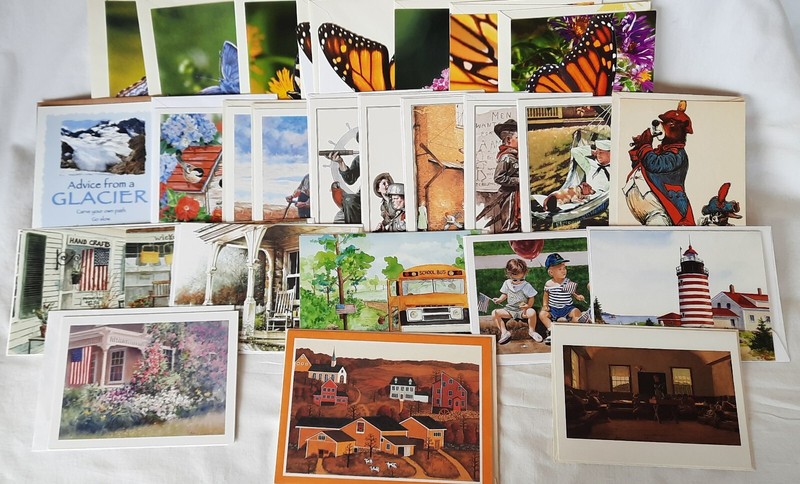 Lot of Unused Note Cards with Envelopes - Patriotic Themes and More
