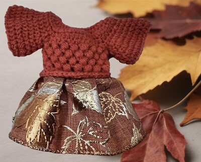 Gehäkelte Handarbeit Kleid Puppe Spielzeug Teddy süß neu Herbst Herbst Blatt kleine Kleidung