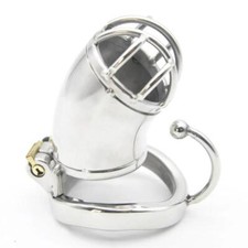 Stainless Steel Male Chastity Device Large Chastity Cage with Base Rings Belt