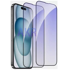 1/2X For iPhone 15/15 Plus/15 Pro Max Tempered Glass Screen Protector, Anti Blue