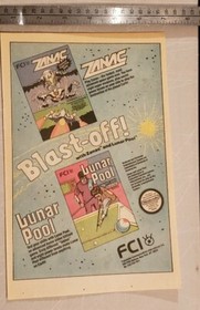 Anuncio impreso Lunar Pool Nintendo NES RARO 