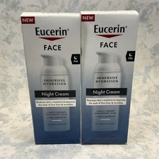 Eucerin Face Immersive Hydration Night Cream 2.5oz ( Lot of 2 ) New