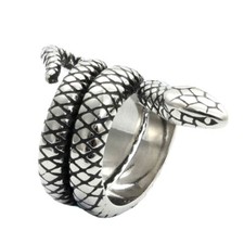 Gothic Snake Wedding Ring Stainless Steel Vintage Snake Biker Ring Size 6-14
