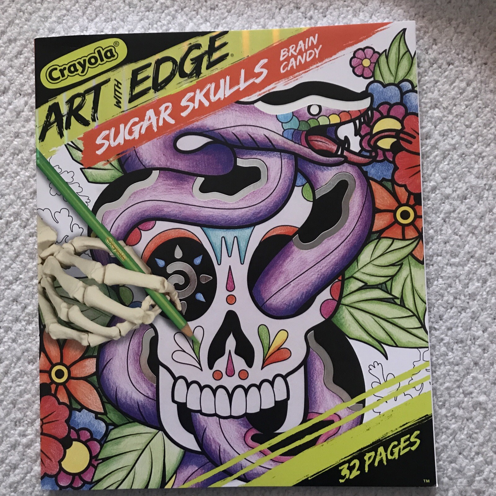 Crayola Art Edge Sugar Skulls Brain Candy Coloring Book 32 Pages for ...