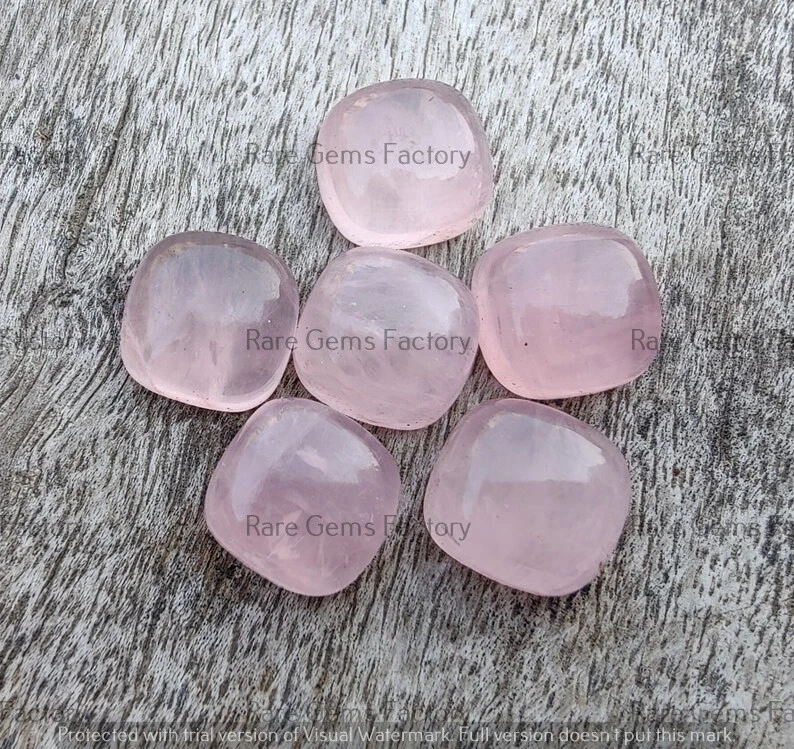 Натуральный розовый кварц в форме подушки кабошон, оптовая продажа драгоценных камней для ювелирных изделий - Изображение 4 из 4
