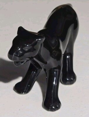Black Panther Porcelain Ceramic Mid 20th Century Vntg Figurine