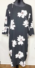 LES AMIS Womens' Black Designer Floral Print Dress Blouse Size Medium