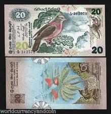 SRI LANKA 20 RUPEES P-86 1979 MONKEY FLORA FAUNA UNC LOT X 10 PCS CEYLON NOTE