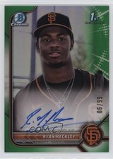 2022 Bowman Chrome Prospect Green Refractor 6/99 Ryan Reckley #CPA-RR Auto 1r66
