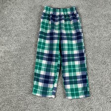 Carter's Pajama Pants Boys 6/6A Green Blue Plaid Fleece Lounge Wear Kids