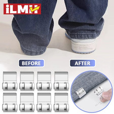 8pcs Invisible Pants Hem Clips Non-Slip Leg Shortener Quick Fix - NEW