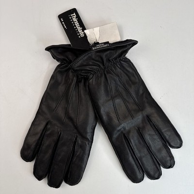 Thinsulate Insulation 40 Gram Gloves Size L Black Soft Genuine Leather NWT