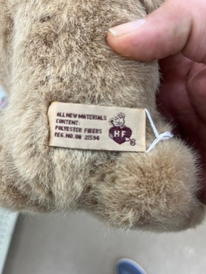Vintage HF Teddy Bear with Plaid Bow