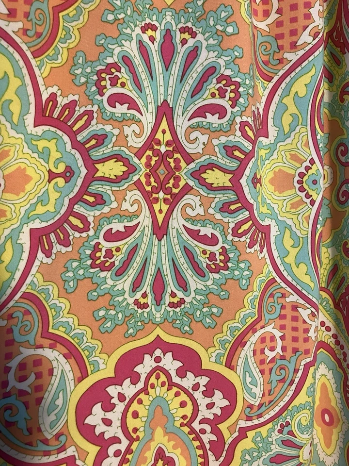 Nicole Miller Studio Dress Size 6 Pink/Green/Yellow  Off The Shoulder Cute Dress - Image 3 of 4