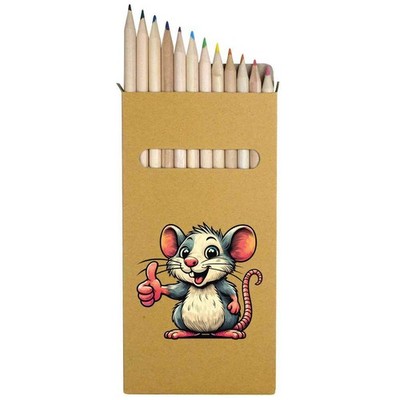 12 x 'Süße Ratte Daumen hoch' lang 178 mm Buntstifte / Bleistift Set (PE00087855)