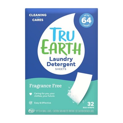 Tru Earth Compact Dry Laundry Detergent, Unscented - Up to 64 Loads (32