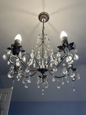 Chandelier Ceiling Lights Droplet Style, Silver/Chrome, Laura Ashley.
