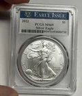 2022 PCGS MS69 American Silver Eagle Dollar Early Issue, $1 .999 ASE