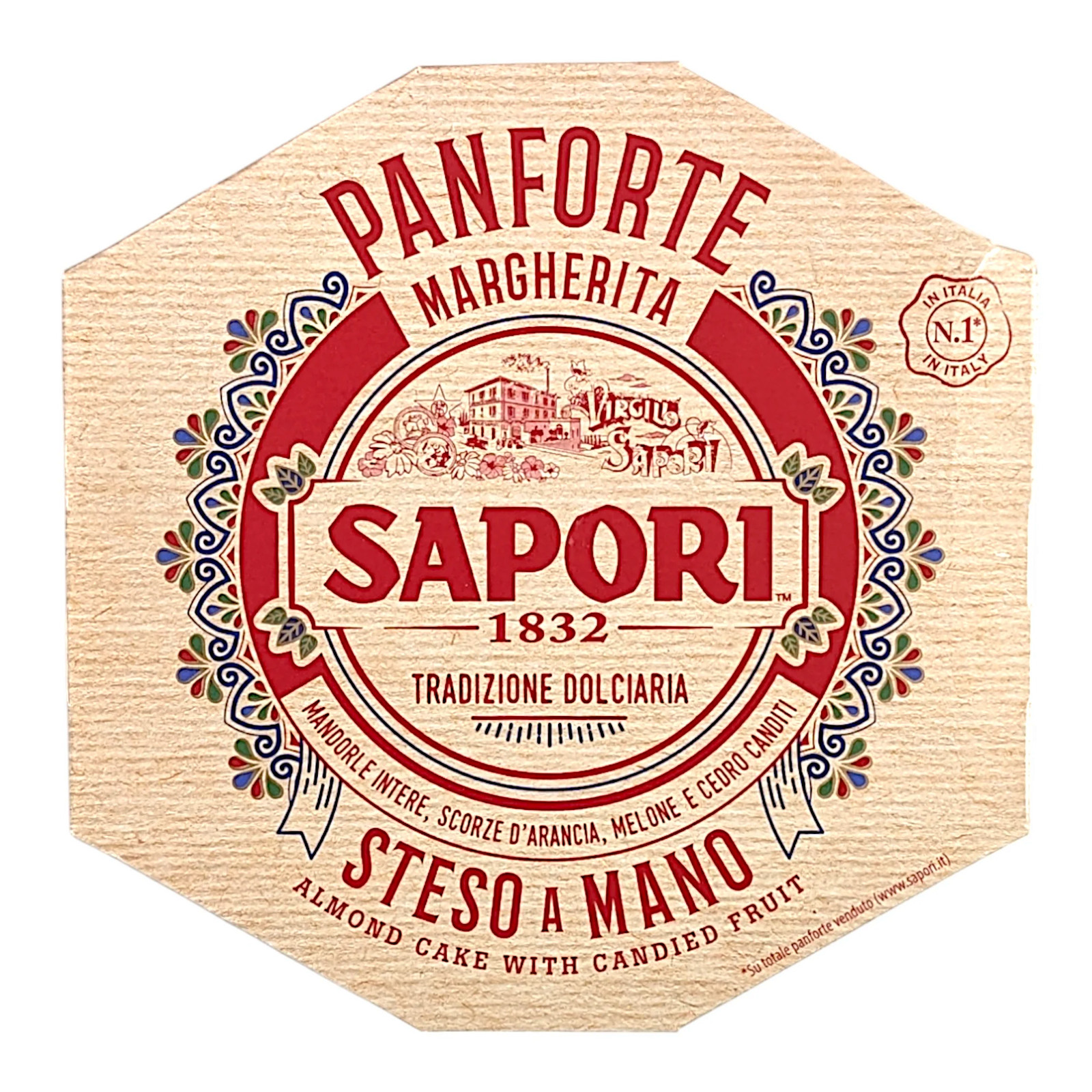 Sapori Panforte Margherita, Almond Cake with Candied Citrus Fruits 320g