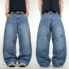 Vintage y2k distressed carpenter faded stonewash baggy wide leg jeans