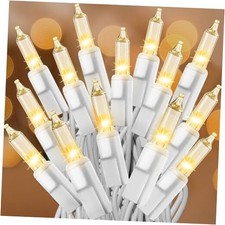 Clear Christmas Lights 25FT 100 25FT 100 Bulbs Warm White White Wire
