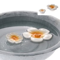 BlüTe Schwimmend Weiss-Gelb (2Er Set) Aus Porzellan Als Teich Deko SchwimmblüTen