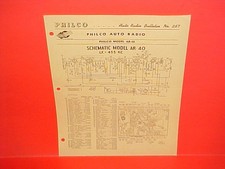 1920-1942 Philco Car Radio Service Manual Model Ar-40 Chevrolet Ford Chrysler