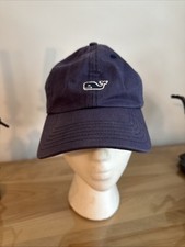 Vineyard Vines Mens Navy Blue Whale Logo Adjustable Baseball Cap Dad Hat