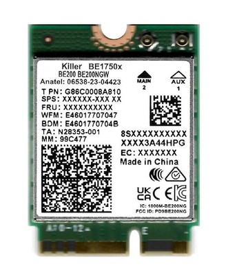 WiFi 7 Killer Series for Intel BE1750x Upgraded BE200 Wi-Fi 7 Card | Gaming