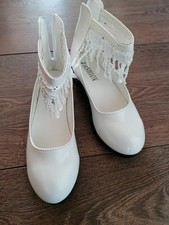 Wunderschöne Kommunion Schuhe Gr 36 Spitze Lack Weiß Neu Und Ungetragen
