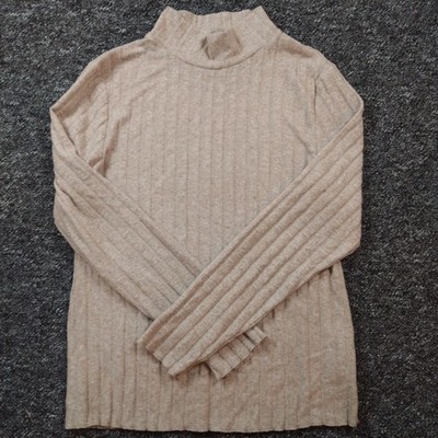 Beige gerippter Rollkragenpullover für Damen von F&F UK 12