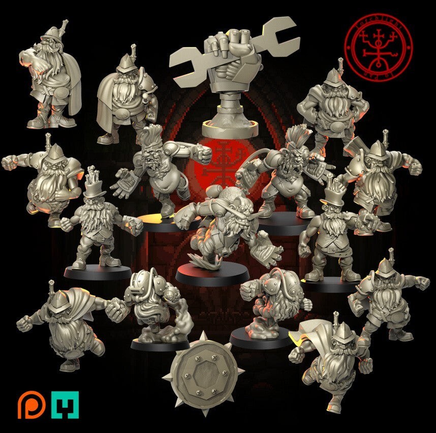 Figurine Nain Torchlight The Sewer Guard Miniature en Résine Grise pour Jeu de Rôle