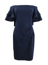 Lauren Ralph Lauren Women's Tiered Overlay Dress (2, Navy) 194540705546