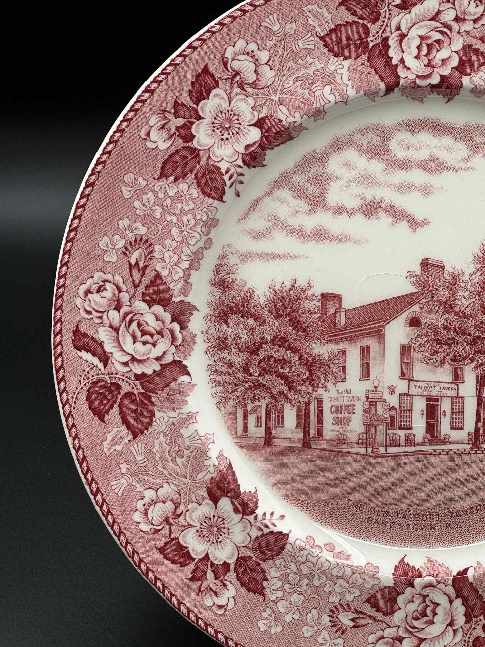 Royal Staffordshire Jonroth 10" Pink Transferware Plate Old Talbott Tavern KY