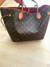 100 authentic Louis Vuitton Neverfull Monogram Brown Tote Pink Lining