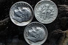 Roosevelt Three (3) Silver Dimes 90% Pure Silver US Mint Ligtly Circulated COOL!