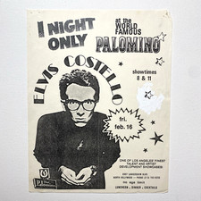 ELVIS COSTELLO Live At The Palomino Poster Handbill Original 1979 RARE