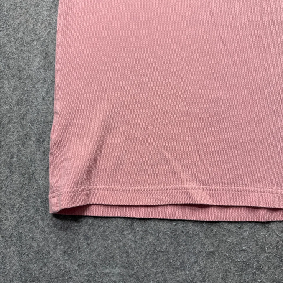 Fred Perry Polo 衫男式 L 粉色蓝色对比装饰短袖波纹针织 — 第 4/4 张图片