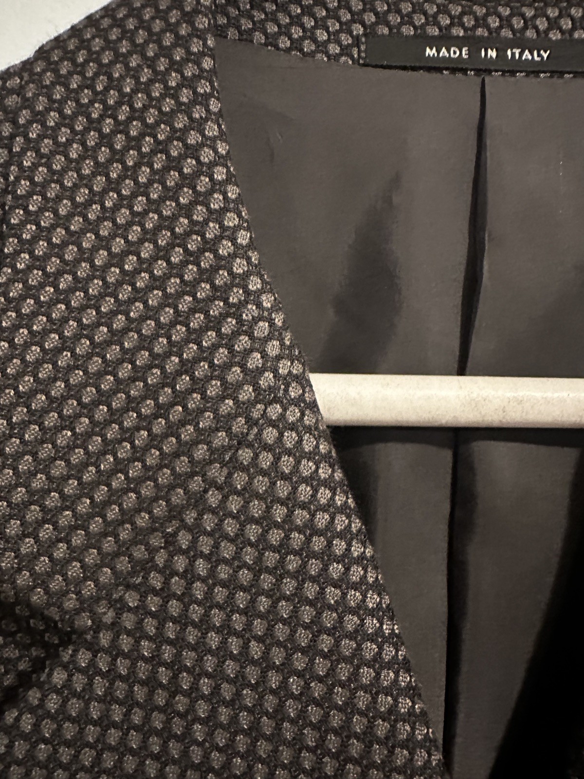 $1,500 Armani Collezioni Dk Brown Raised Texture Silk Wool Blend Blazer 44R Coat