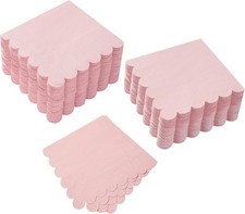 200 Pack Cocktail Napkin 2-Ply Scalloped Edged Dessert Napkins Folded 5 x 5